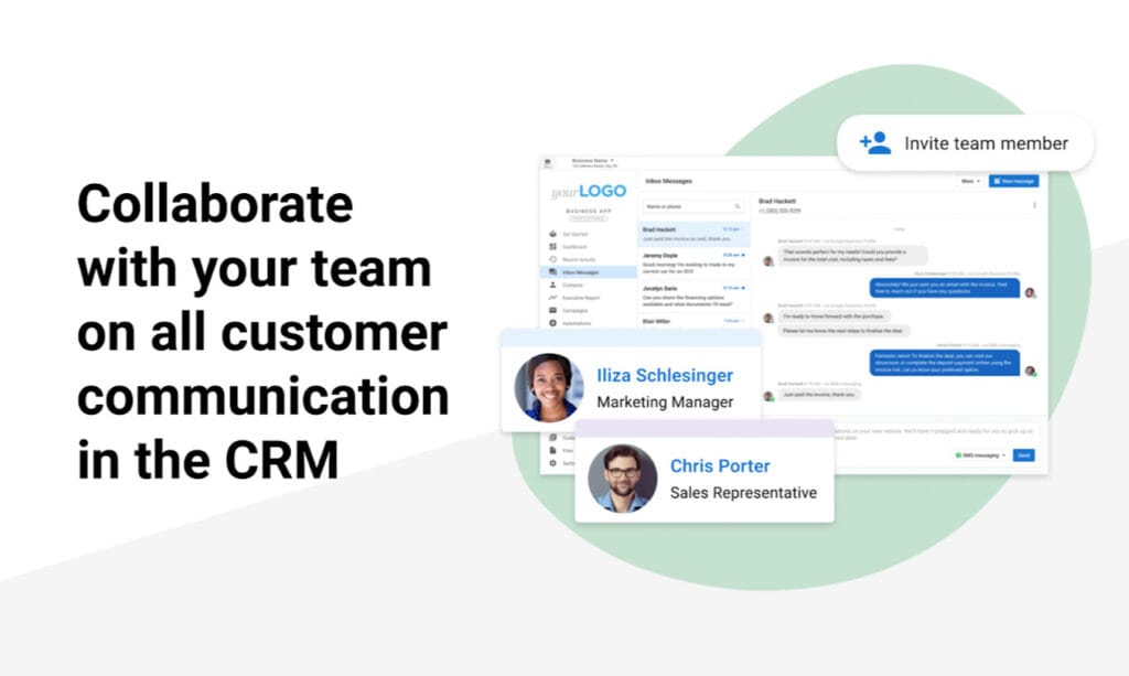 Collaborate with your team on all customer communication in the CRM